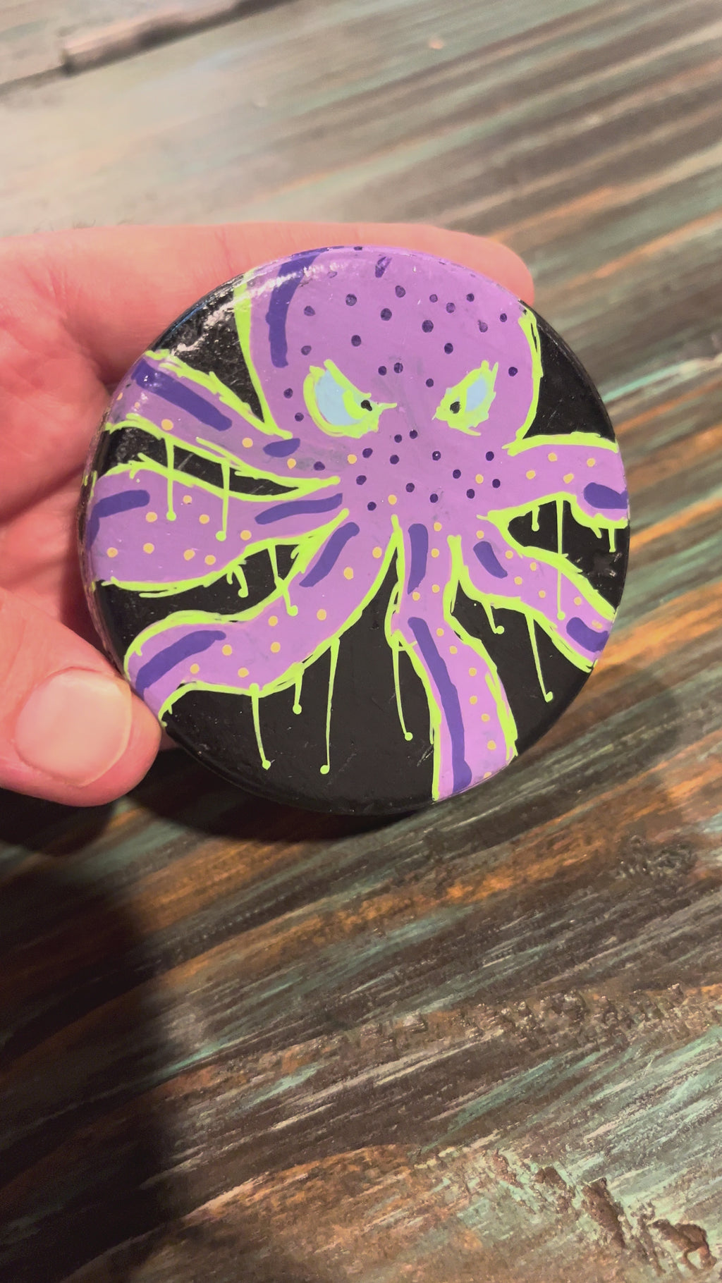 Hand Painted Hockey Puck
